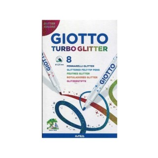 MARCADORES GIOTTO TURBO GLITTER COLORS 8 CORES